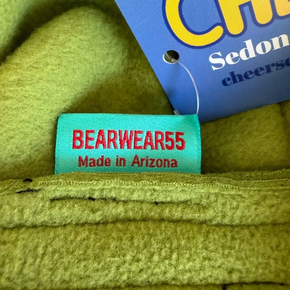 Lime‎ Green Wool Beret with Rainbow Trim Festival Fairy Grunge
